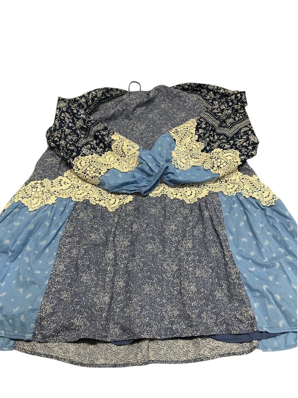 Ann Taylor Loft paisley lace tie dress L - Picture 4 of 12